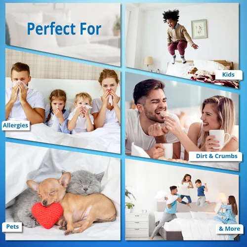 Miniatura 5 de Allersoft - Protector de colchón para control de alergias y ácaros, 100% algodón, Algodón, Blanco, gemelo