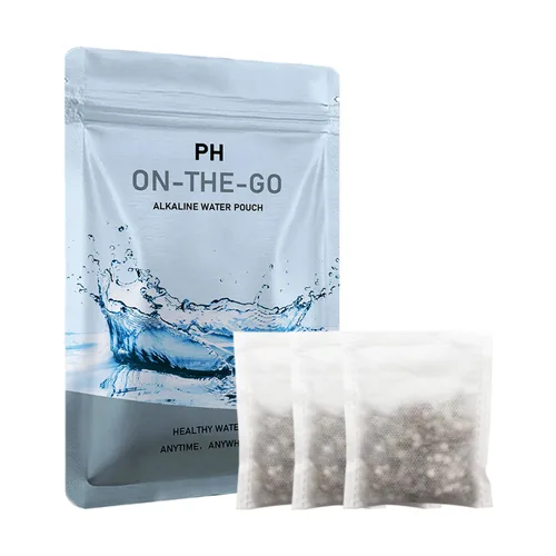 Bolsa de filtro de agua alcalina portátil para tu botella, taza, sistema de filtro de agua alcalino para limpiar y alcalinizar agua de alto pH para 2