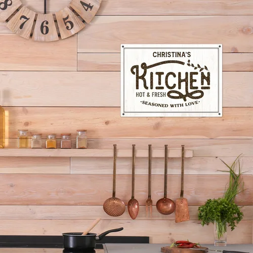 Miniatura 3 de Letrero personalizado para decoración de cocina, letrero de cocina personalizado, 10 x 14 pulgadas, libre de óxido, aluminio 040, resistente a