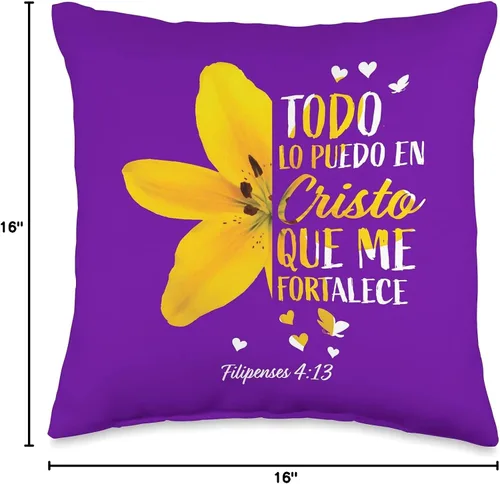 Miniatura 4 de Regalos cristianos españoles para mujeres, mamá, esposa, filipenses, 4:13, almohada de tiro