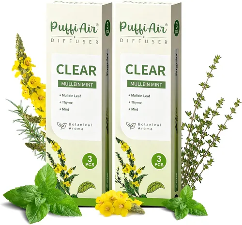 Miniatura 10 de PUFFIAIR Juego de varillas de fragancia botánica, gordolobo a base de plantas, aroma botánico de tomillo y menta, accesorio de fragancia personal