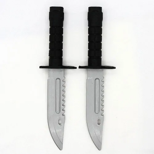 Miniatura 2 de zonzxcv 2 cuchillos falsos de daga de plástico de juguete, no afilado, la seguridad no daña la longitud de 9 pulgadas (con anillo)