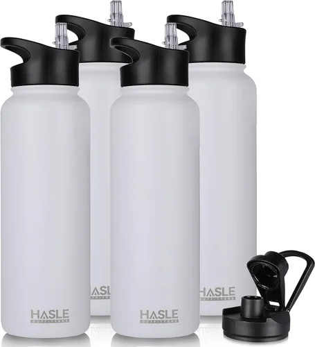 Miniatura 25 de HASLE OUTFITTERS Botella de agua aislada de 22 onzas, botella de agua de acero inoxidable de doble pared, boca ancha con tapa de popote y tapa