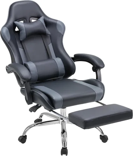Miniatura 27 de NEWBULIG Silla de escritorio para juegos de computadora, soporte lumbar ergonómico grande con reposabrazos abatibles y ruedas giratorias de 360°