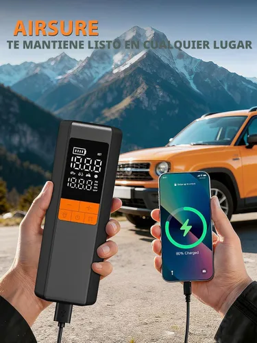 Miniatura 5 de Compresor de aire portátil para inflador de neumáticos, bomba de aire 5 veces más rápida para neumáticos de automóvil, bomba de neumáticos