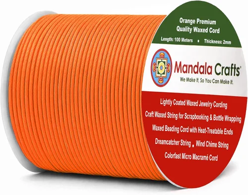 Miniatura 229 de Cuerda Mandala Crafts 0.03 pulgadas 109 yardas para hacer joyería, artesanía, macramé, cuerda de algodón encerado Negro