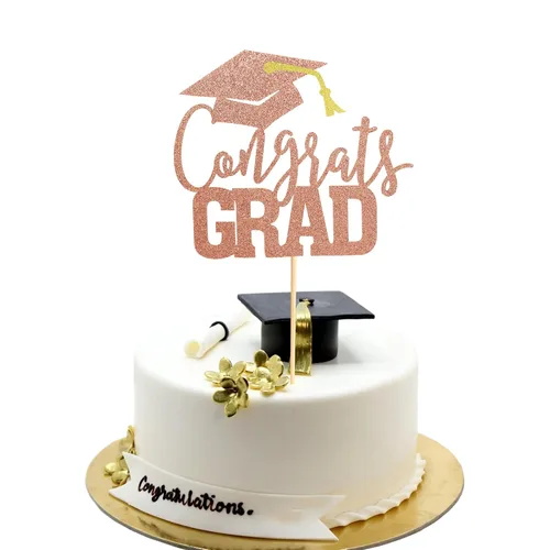 Miniatura 29 de Arthsdite 1 Pieza Decoración para Pastel de Graduación con Purpurina Dorada "So Proud of You" - 2025 Graduado Felicitaciones Senior Decoración