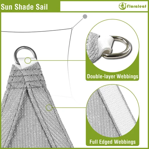 Miniatura 4 de Toldo parasol rectangular de 12 x 24 pies para patio, patio trasero, tela permeable para césped, jardín, actividades al aire libre, color gris claro
