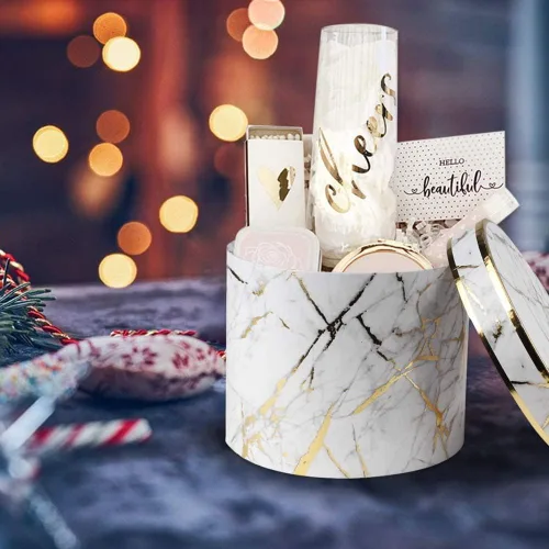 Miniatura 2 de Cajas de regalo con tapas caja de regalo blanca y dorada de varios tamaños caja de regalo grande para regalos bonitas flores cajas de regalo