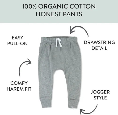 Miniatura 3 de HonestBaby Multipack Honest - Pantalones deportivos de meter 100% algodón orgánico para bebés y niños pequeños, niños, niñas, unisex