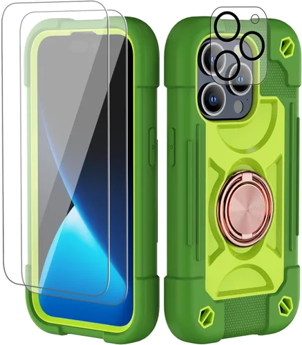 Miniatura 69 de Funda para iPhone 11 de 6.1 pulgadas con soporte de anillo, con 2 protectores de pantalla de vidrio, resistente a los golpes, resistente a