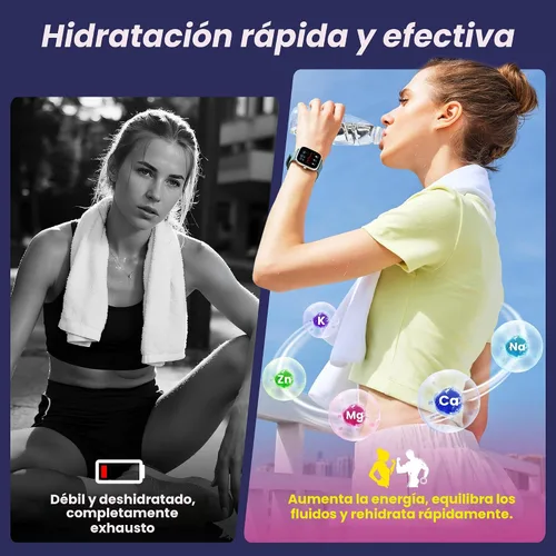 Miniatura 5 de 24 paquetes de electrolitos en polvo, 7 sabores sin azúcar, paquetes de hidratación líquida diaria IV, baja en sodio, lima limón, sandía, fresa