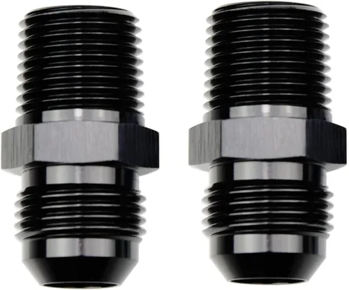 Miniatura 38 de Adaptador de tubo de manguera de combustible de aluminio recto 16AN acampanado a 3/4" NPT macho Unión de rosca negro