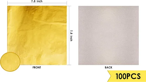 Miniatura 2 de Envoltura de papel de aluminio de 7.8 pulgadas, 100 unidades de envoltorios grandes de barra de caramelo de chocolate, papeles de regalo cuadrados