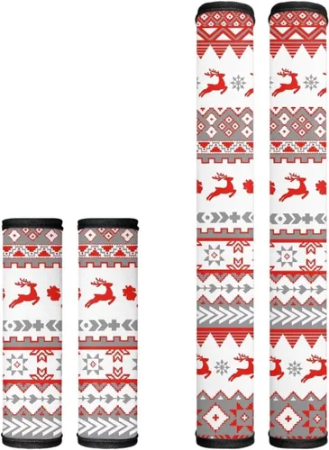 Miniatura 44 de Juego de 4 fundas para manijas de microondas con diseño de rayas de vaca tribal, azteca, decoración de cocina, antideslizantes, a prueba