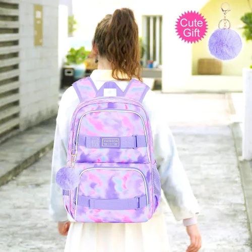 Miniatura 58 de Mochila para laptop, 16 pulgadas, bolsa escolar y bolsa de almuerzo, mochilas resistentes al agua para adolescentes, niñas, mujeres, estudiantes