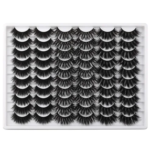 Miniatura 8 de LANFLOWER Pestañas postizas de aspecto natural 3D, pestañas de visón sintético esponjosas, pestañas de volumen de 0.787 in, pestañas hechas a mano