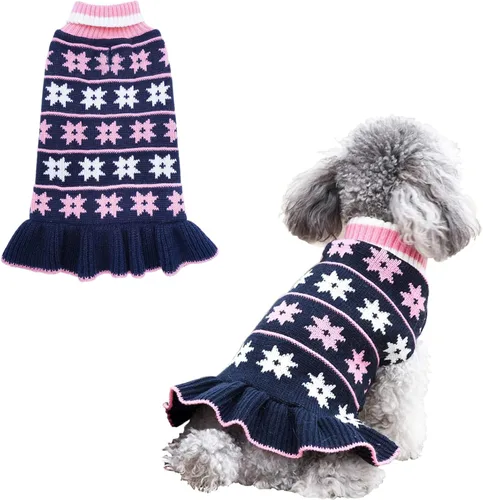 Miniatura 25 de KYEESE Suéter para Perros para Perros Pequeños, abrigos cálidos para mascotas, ropa para perros de otoño e invierno, vestido con agujero para la 06#