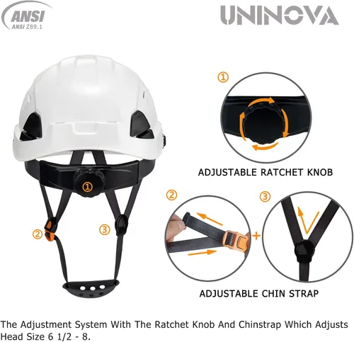 Miniatura 4 de Hard Hats Construction OSHA ANSI Z89.1 Approved Safety Helmet Vented Hard Hat with Visor Adjustable 6 Pt Suspension Safety Hardhats Construction Work