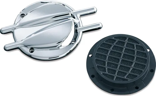 Kuryakyn 8498 Filtro de aire de la motocicleta/componente del filtro: Stinger Vented Trampa Puerta para los filtros de aire estándar del
