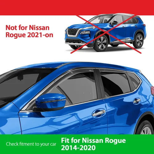 Miniatura 3 de Goodyear Deflectores de ventana de canal inastillables para Nissan Rogue 2014-2020, viseras de ventana para automóviles, accesorios de automóvil