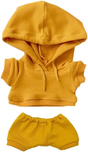 Miniatura 13 de niannyyhouse Ropa deportiva de felpa de 7.9 in, ropa deportiva elástica y sólida, con capucha, pantalones, juguete de peluche suave, accesorios