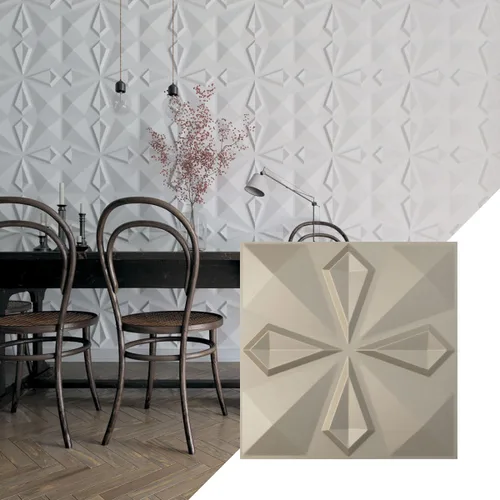 Miniatura 28 de Ekena Millwork WP20X20NKWH 19 5/8 pulgadas de ancho x 19 5/8 pulgadas de alto Nikki EnduraWall Decorativo 3D Panel de pared cubre 2.67 pies cuadrados