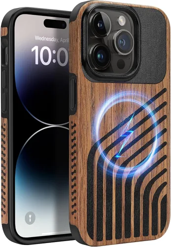 Miniatura 18 de Funda magnética ZZDZZ compatible con iPhone 14 Plus [Compatible con Magsafe] Diseño de cuero premium TPU híbrido a prueba de golpes (Negro)