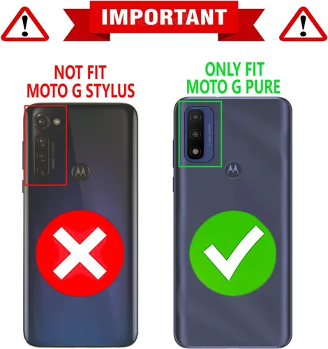 Miniatura 2 de STARSHOP Funda compatible con Moto G Pure, con protector de pantalla de vidrio templado incluido, protección contra caídas de grado militar a prueba