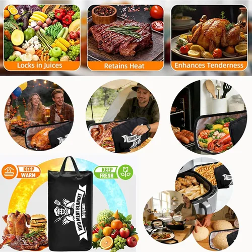 Miniatura 3 de Manta de barbacoa mejorada para descansar carne, freidora de aire, cocina, campamento, hornear, fiesta, accesorios esenciales para ahumador, manta