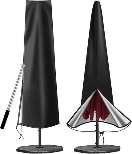 OKPOW Cubierta de Sombrilla de Patio para Sombrillas de Exterior de 9 a 12 pies - Cubierta de Sombrilla de Jardín y Mercado 420D Impermeable