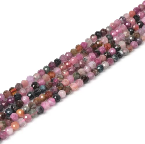 Miniatura 76 de Cuentas redondas facetadas de aguamarina natural de 4mm cuentas sueltas de 16 pulgadas para hacer joyas con cuentas