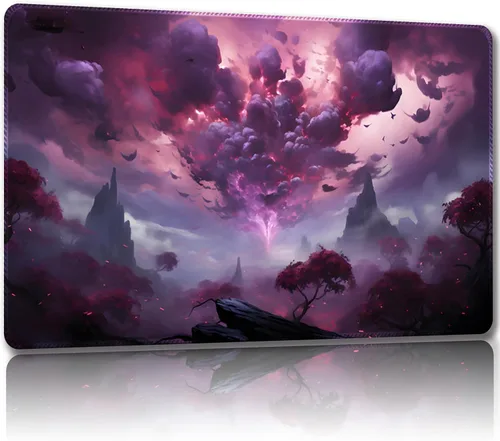 Miniatura 14 de Tapete de juego para MTG con bolsas de almacenamiento gratis, tapete de juego de 24 x 14 pulgadas TCG y alfombrillas de juego de mesa para cartas