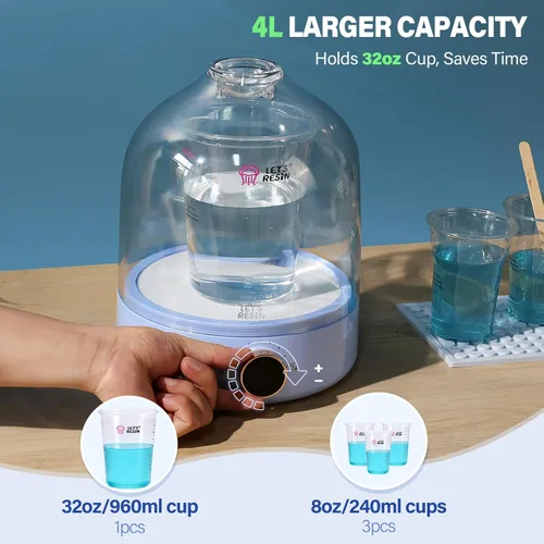 Miniatura 3 de LET'S RESIN - Removedor de burbujas de resina Airzero, elimina el 99% de burbujas en 5-9 minutos, 99 Kpa con pantalla digital, mayor capacidad