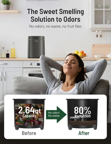 Miniatura 3 de Paris Rhône Compostador de cocina inteligente para residuos, contenedor eléctrico de compost de cocina, respetuoso con el medio ambiente