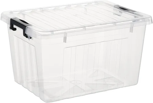 Miniatura 2 de Cetomo Contenedor de almacenamiento con tapa, caja de almacenamiento apilable con tapa y cierre a presión, contenedor de plástico transparente