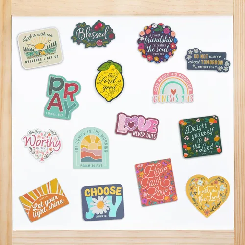Miniatura 5 de Christian Art Gifts Imán inspirador de escritura para refrigerador para hombres y mujeres con versículo bíblico: Dios está conmigo, diseño de escena