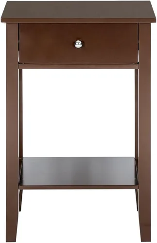 Miniatura 7 de Mesa decorativa de madera para sala de estar, mesa auxiliar de granja con cajón, mesa auxiliar rústica con estante de almacenamiento para espacios