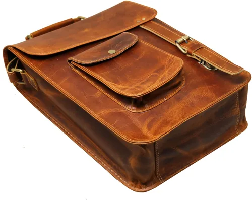 Miniatura 5 de Bolso de mensajero de cuero, bolso de hombro, bolso cruzado vintage para mujeres y hombres, bolso de lona para hombre, cartera de hombre