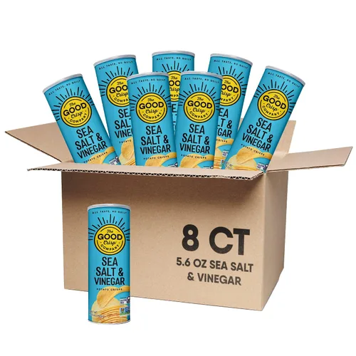Miniatura 22 de The Good Crisp Company, Cheddar blanco envejecido, papas fritas sin gluten (recipientes de 5.6 onzas, paquete de 8), sin OMG, apto para alérgenos