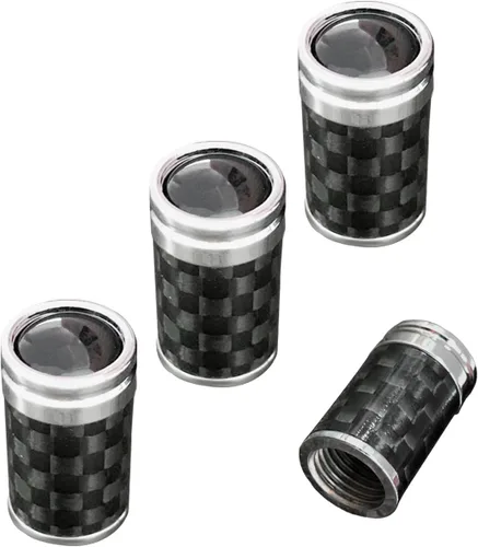 Miniatura 7 de Ziciner 4 piezas de cubiertas de tapones de válvula de neumático, tornillos de cubierta de tapón de aire de rueda de carbono para llantas de auto