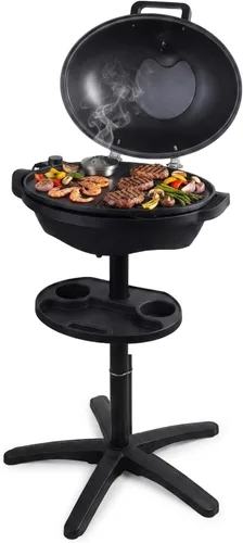 Miniatura 10 de Artestia - Parrilla eléctrica de 1800 W, para interiores y exteriores con soporte, control de temperatura ajustable, parrilla de mesa portátil
