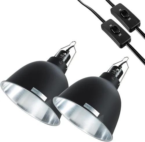 Miniatura 8 de Lámpara de reptil, lámpara de calor de reptiles de cúpula profunda de 8.1 pulgadas con interruptor, lámpara de terrario UVB para terrario UVB