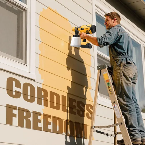 Miniatura 5 de Pulverizador de pintura inalámbrico para batería Dewalt de 20 V, pulverizador de pintura sin escobillas de 600 W con contenedor de 1000 lúmenes
