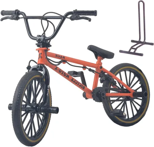 Miniatura 8 de Ailejia Bicicleta de dedo de metal mini, juego de bicicletas BMX de deportes extremos, juguetes para niños y adultos, colección de modelos