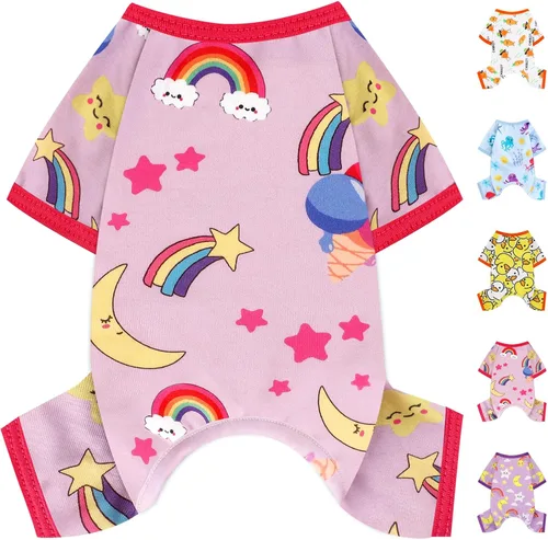 Miniatura 15 de Pijamas para perros, ropa suave y elástica para perros pequeños, hembras y niños, tamaño mediano, ropa para cachorros, ropa para cachorros, mameluco