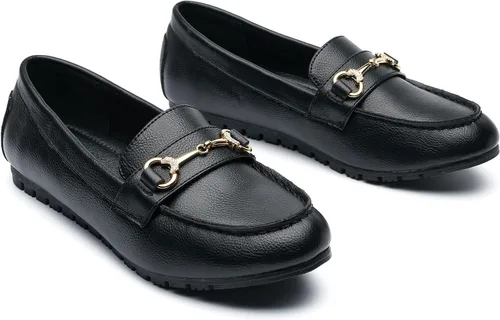 Miniatura 3 de Women's Wide Casual Comfort Loafers Slip on Flat Shoes Women's Penny Loafers with Arch Support Women Dressy Buckle Moccasions