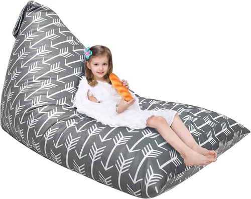 Miniatura 16 de Jorbest Puf de almacenamiento de animales de peluche para niños y adultos, puf de animales de peluche, asiento de lona de alta calidad, solo funda
