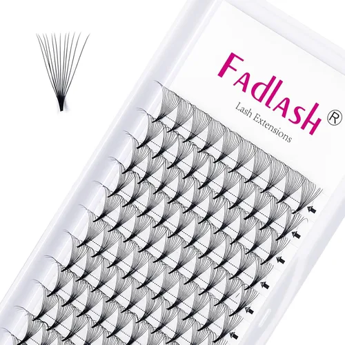 Miniatura 18 de Extensiones de pestañas postizas en abanico 10D Extensiones de pestañas postizas prefabricadas 0.05 0.07 de grosor Extensiones de pestañas postizas