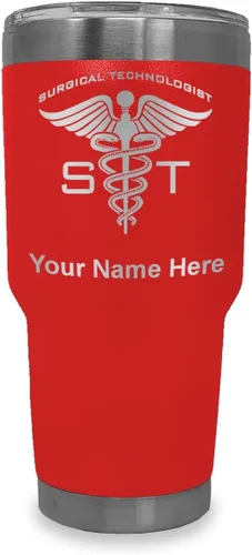 Miniatura 19 de LaserGram Vaso aislado al vacío de 20 onzas, ST Surgical Technologist, grabado personalizado incluido (gris)